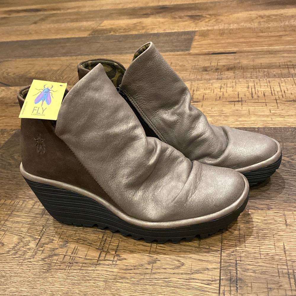 Fly London 2.5 inch Wedge Booty- new!